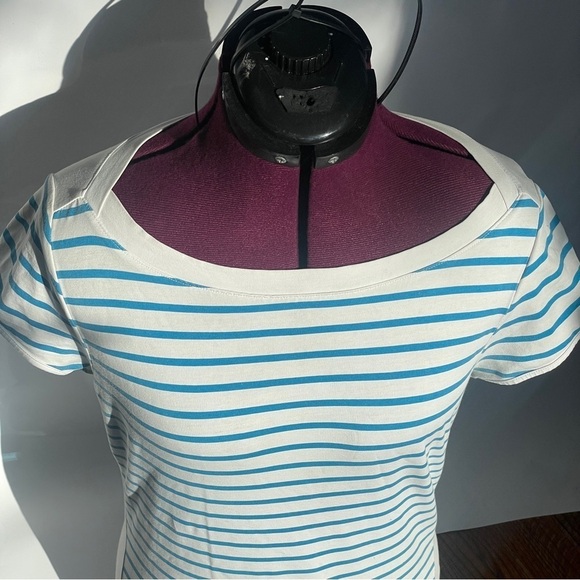 Jacob by mark Jacob casual stretchy any blue/white front striped shirt - Picture 4 of 10